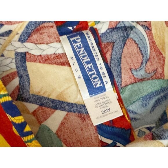 Vintage PENDLETON Nautical Colorful Short Sleeve Top 80s / 90s Size XL - Picture 5 of 8